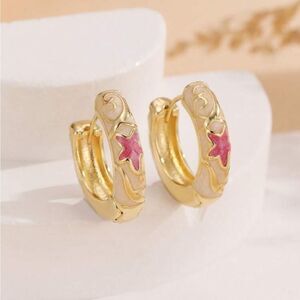Star Hoop Earrings S1015